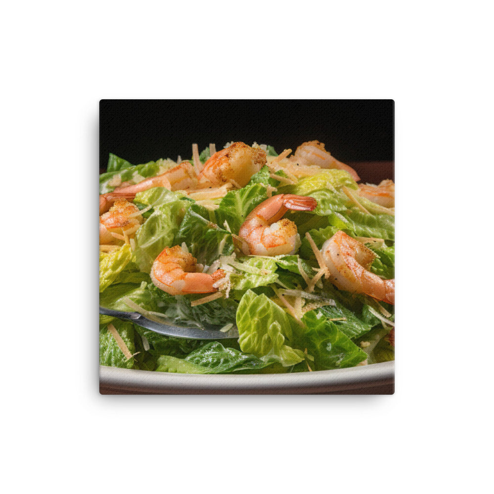 Shrimp Caesar salad canvas - Posterfy.AI