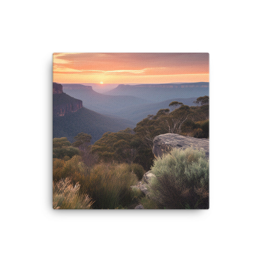 Blue Hour in the Blue Mountains canvas - Posterfy.AI