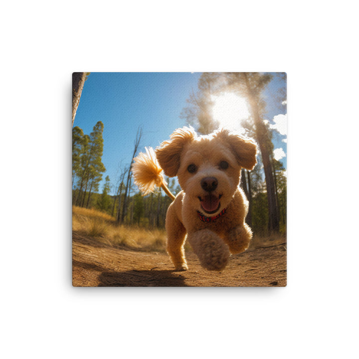 The Playful Poodle Canvas - PosterfyAI.com