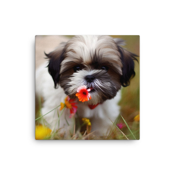 Sweet and Playful Shih Tzu Canvas - PosterfyAI.com