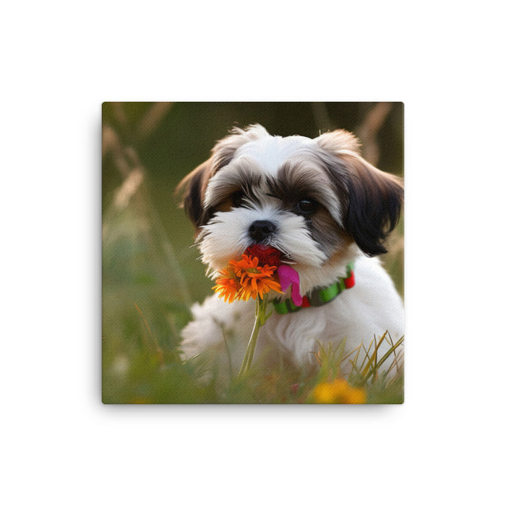 Sweet and Playful Shih Tzu Canvas - PosterfyAI.com