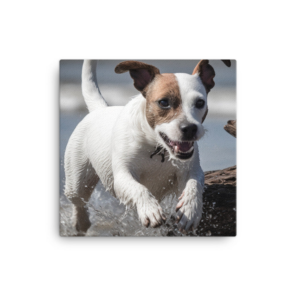 Spirited Jack Russell Terrier at Play Canvas - PosterfyAI.com