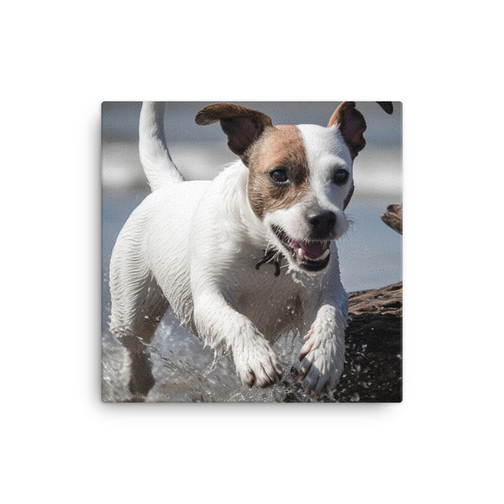 Spirited Jack Russell Terrier at Play Canvas - PosterfyAI.com