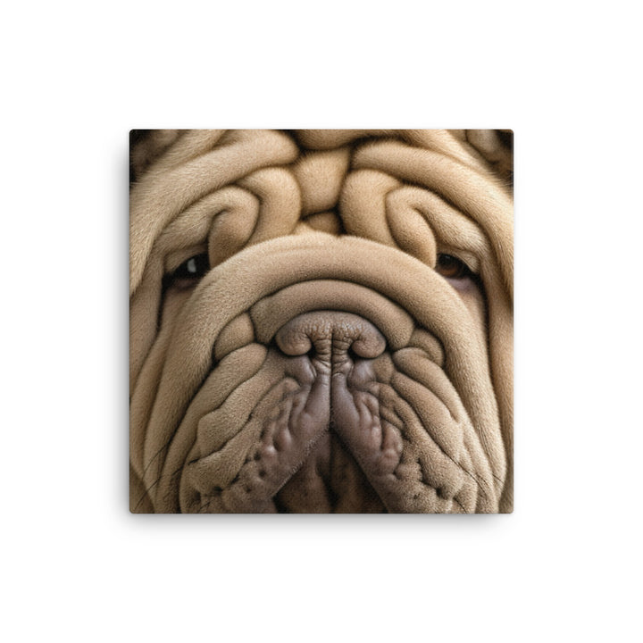 Shar Pei Portrait Canvas - PosterfyAI.com