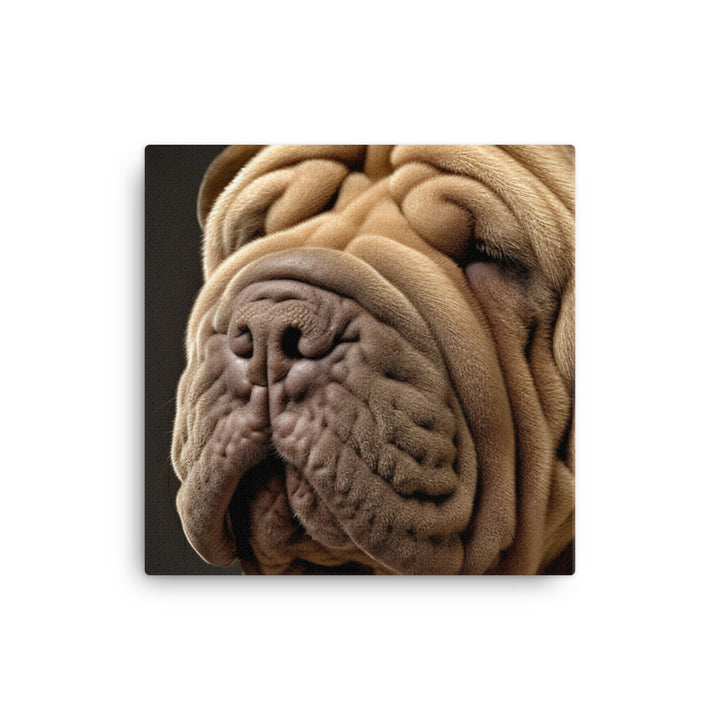 Shar Pei Portrait Canvas - PosterfyAI.com