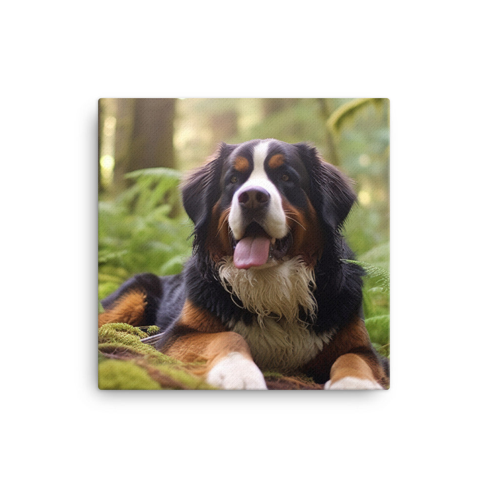 Serene Bernese Mountain Dog Canvas - PosterfyAI.com