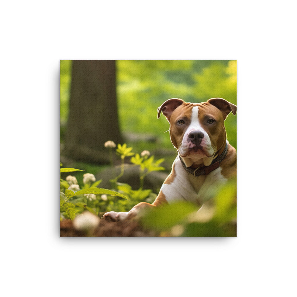 Serene American Staffordshire Terrier Canvas - PosterfyAI.com