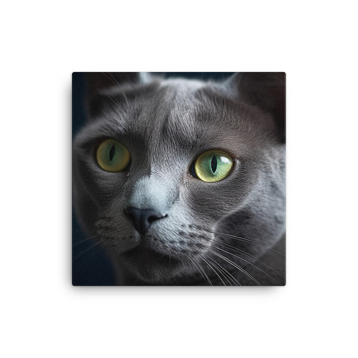 Beauty of Russian Blue Cat Canvas - PosterfyAI.com