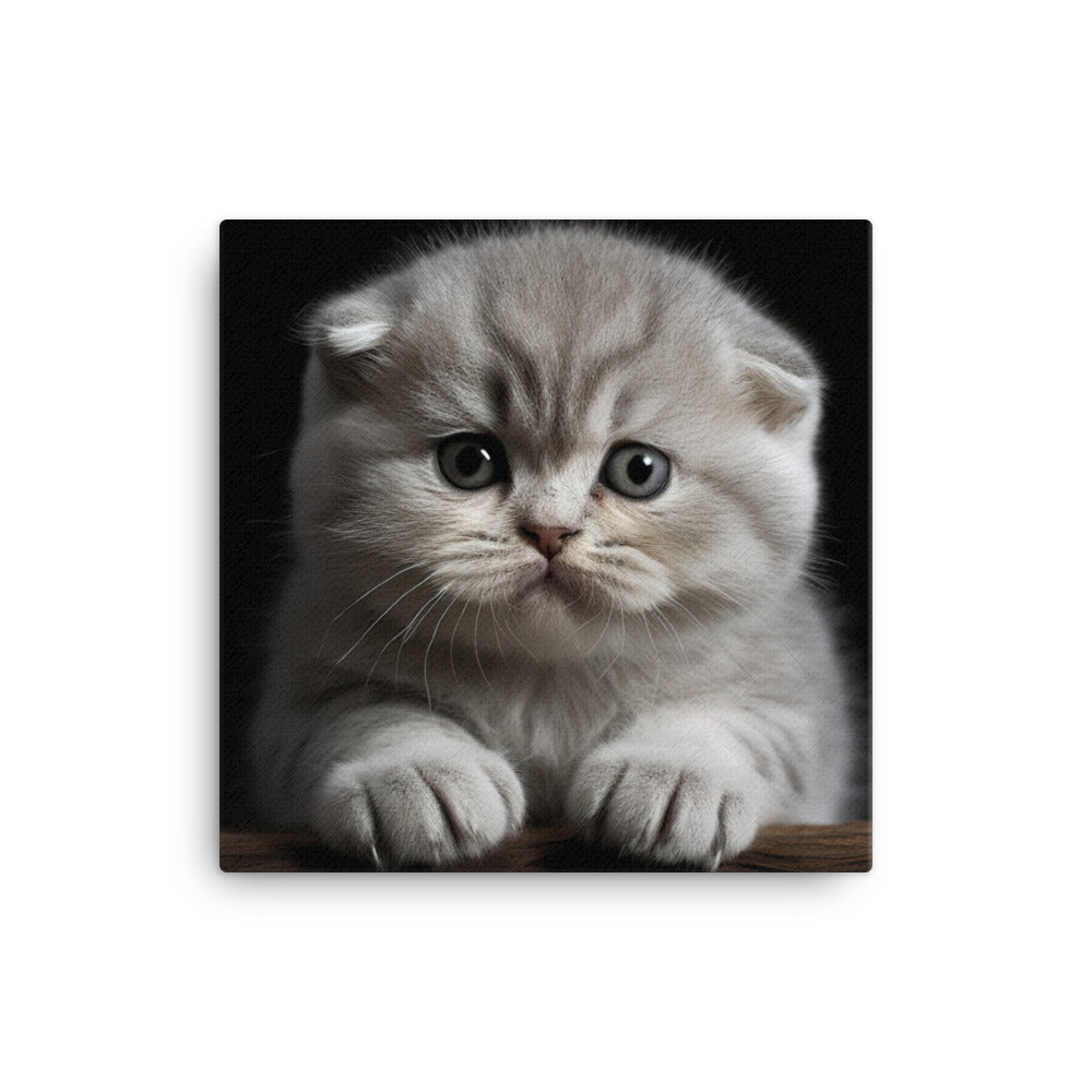 Scottish Fold Kitten Canvas - PosterfyAI.com