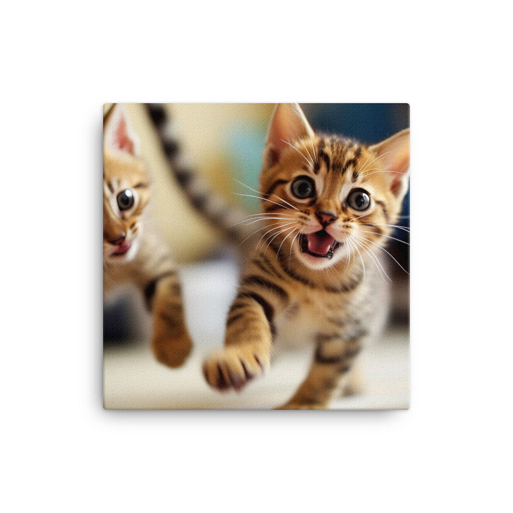 Bengal Kitten Canvas - PosterfyAI.com