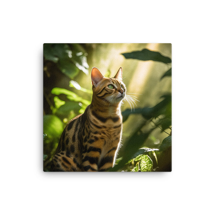 Bengal Cat in its Natural Habitat Canvas - PosterfyAI.com