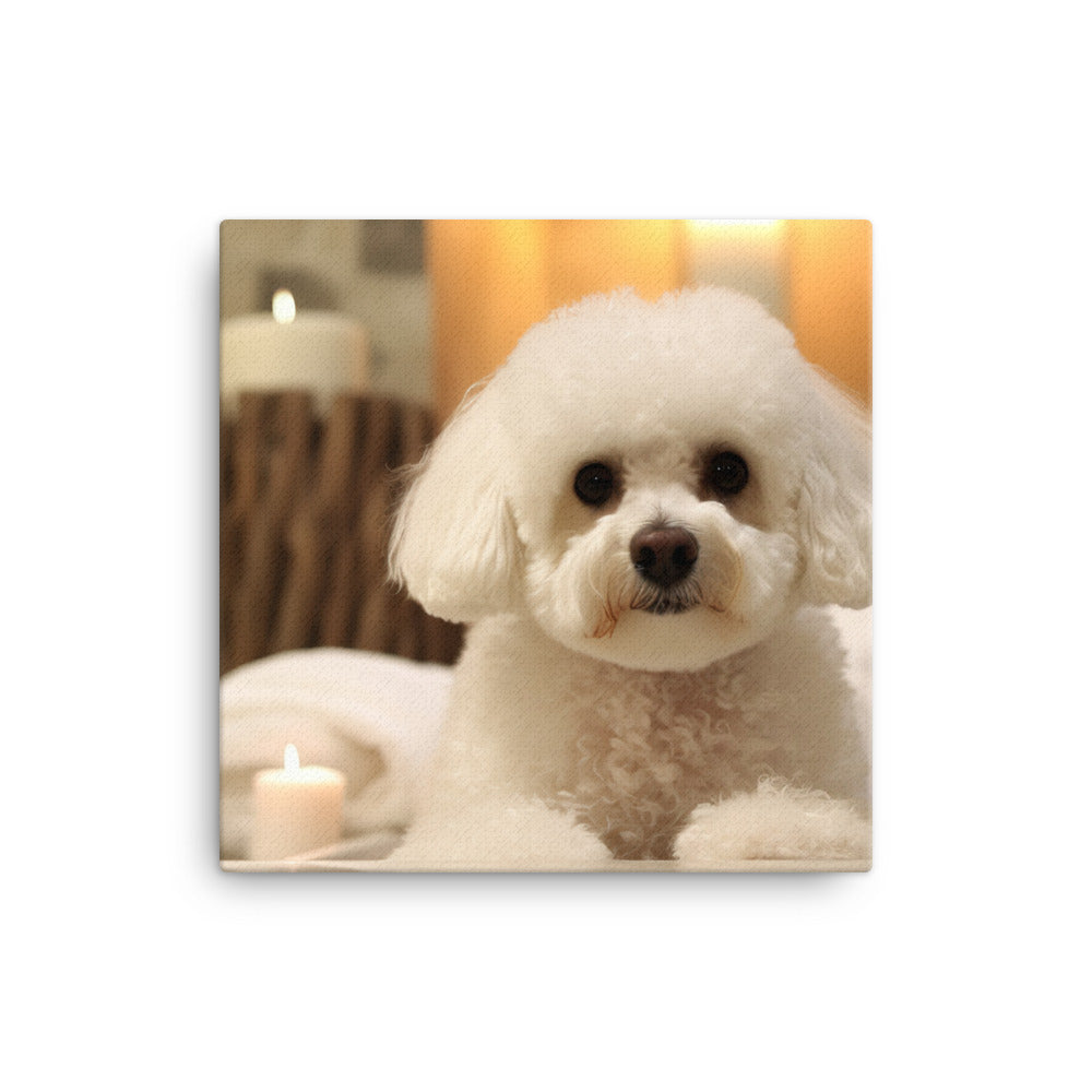 Bichon Frise in a Spa Canvas - PosterfyAI.com