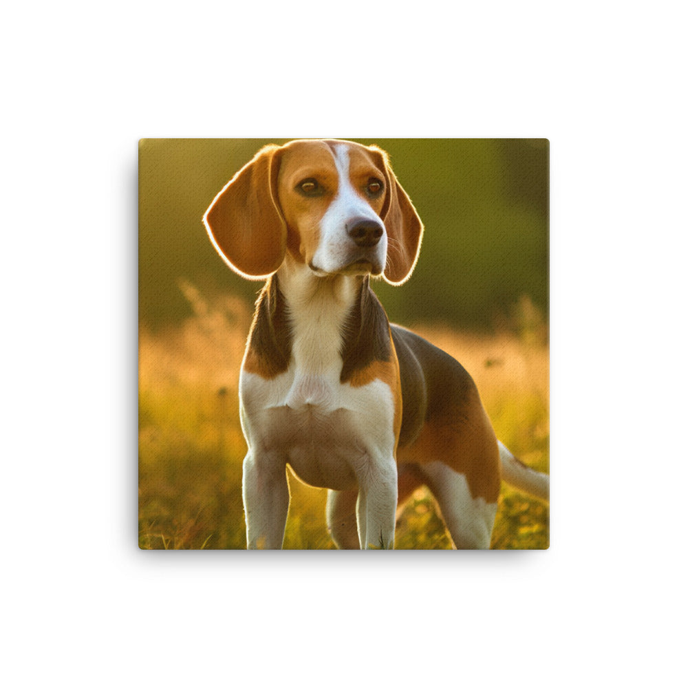 Beagle on the hunt Canvas - PosterfyAI.com