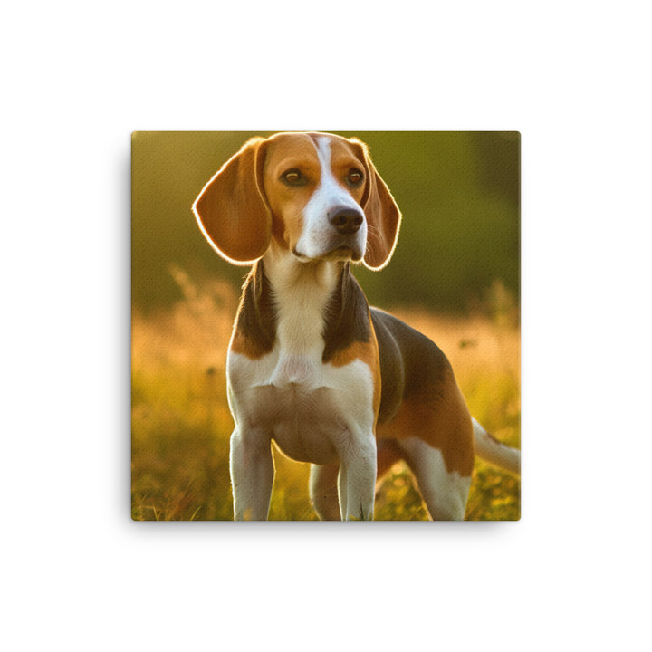 Beagle on the hunt Canvas - PosterfyAI.com