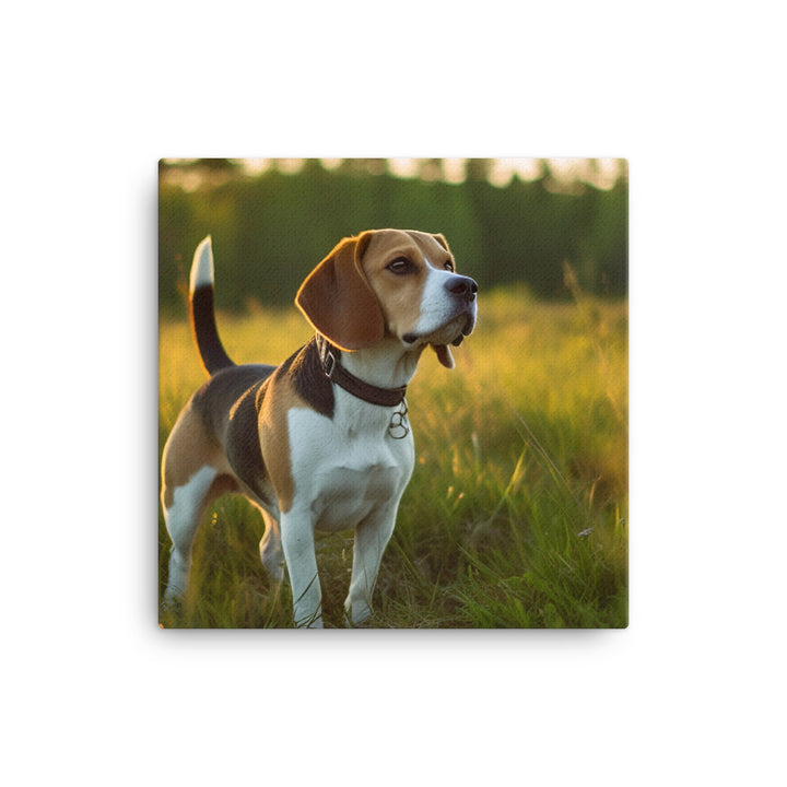 Beagle at play Canvas - PosterfyAI.com