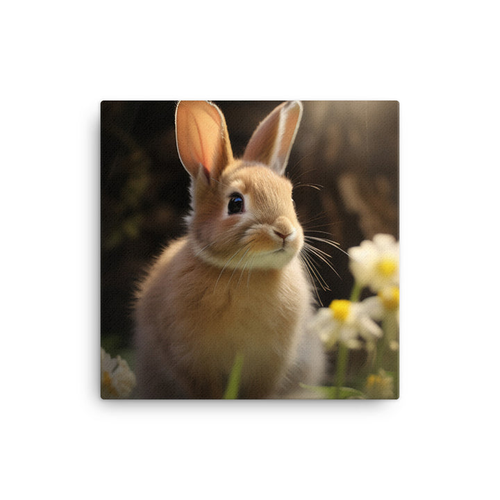 Tan Bunnys Playful Wonders Canvas - PosterfyAI.com