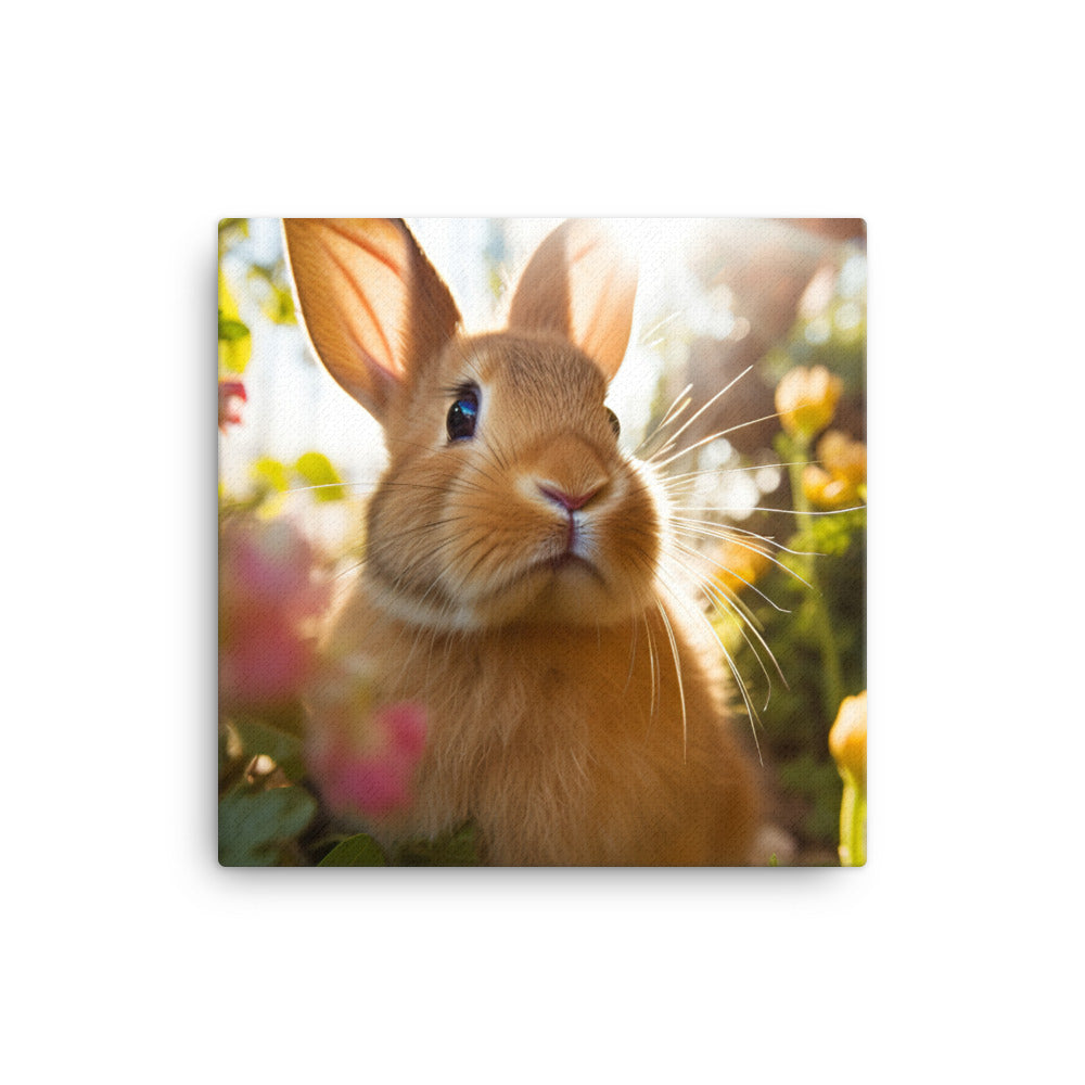 Tan Bunnys Playful Wonders Canvas - PosterfyAI.com