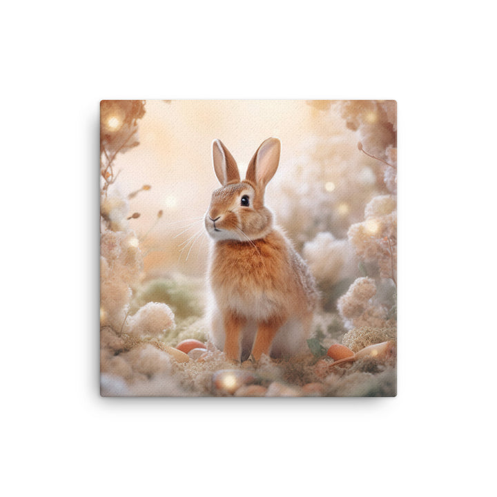Tan Bunny in a Whimsical Wonderland Canvas - PosterfyAI.com