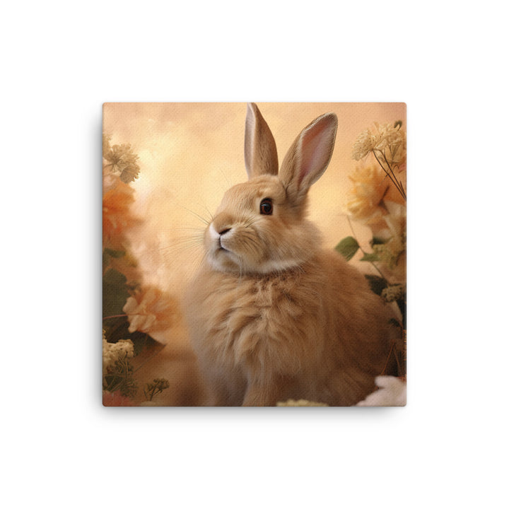 Tan Bunny in a Whimsical Wonderland Canvas - PosterfyAI.com