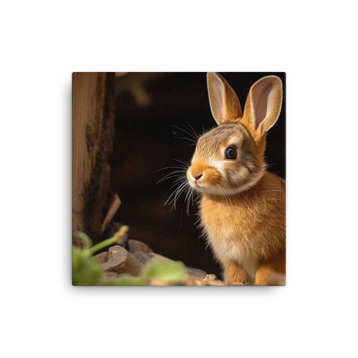 Tan Bunny Amidst Rustic Beauty Canvas - PosterfyAI.com