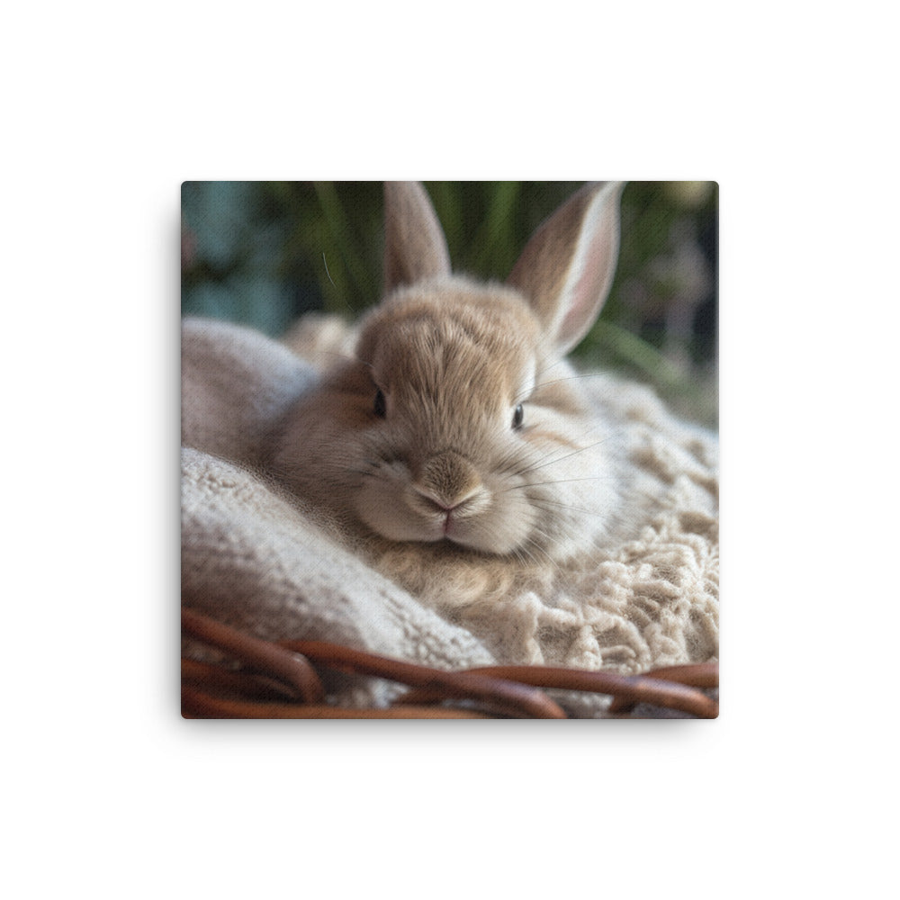 Thrianta Bunny in a Cozy Setting Canvas - PosterfyAI.com