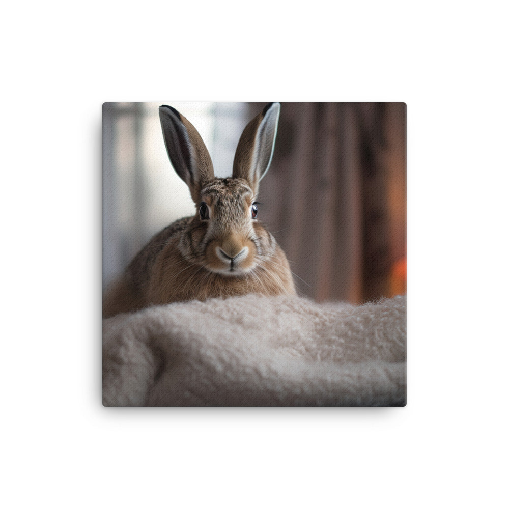 Belgian Hare in a Cozy Setting Canvas - PosterfyAI.com