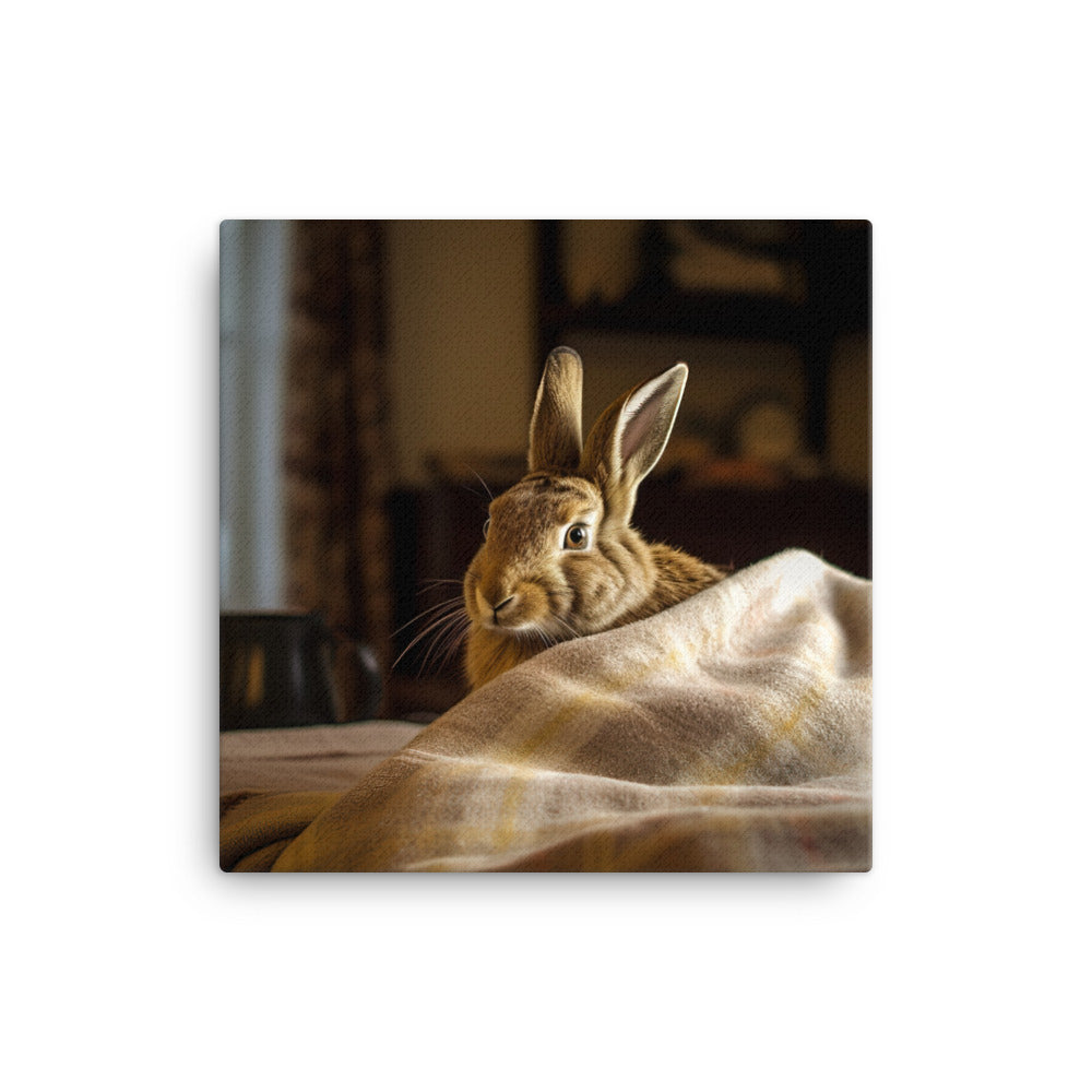 Belgian Hare in a Cozy Setting Canvas - PosterfyAI.com