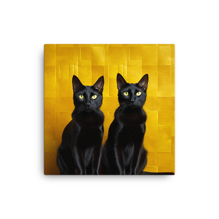 Striking Contrast of Bombay Cats Canvas - PosterfyAI.com