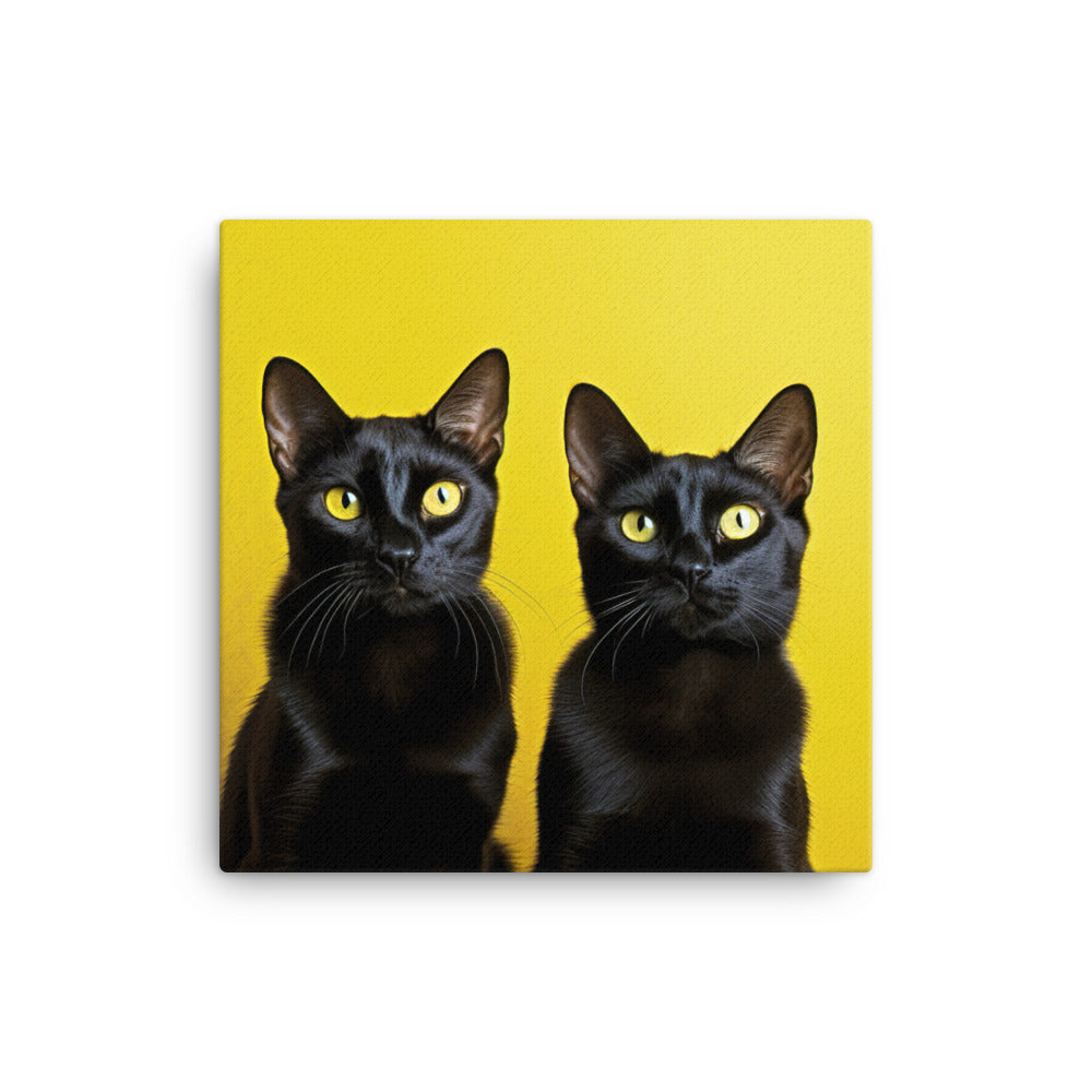Striking Contrast of Bombay Cat Canvas - PosterfyAI.com