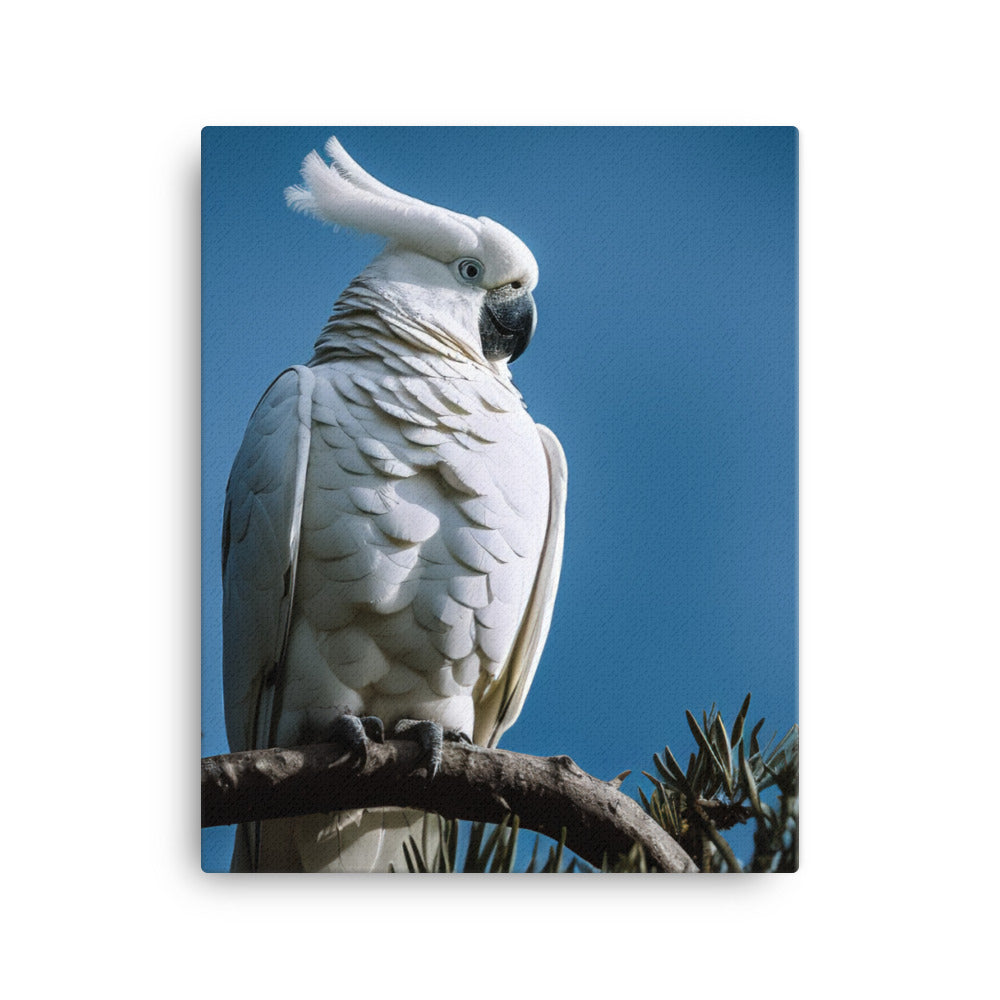 Snowy White Cockatoo Canvas - PosterfyAI.com