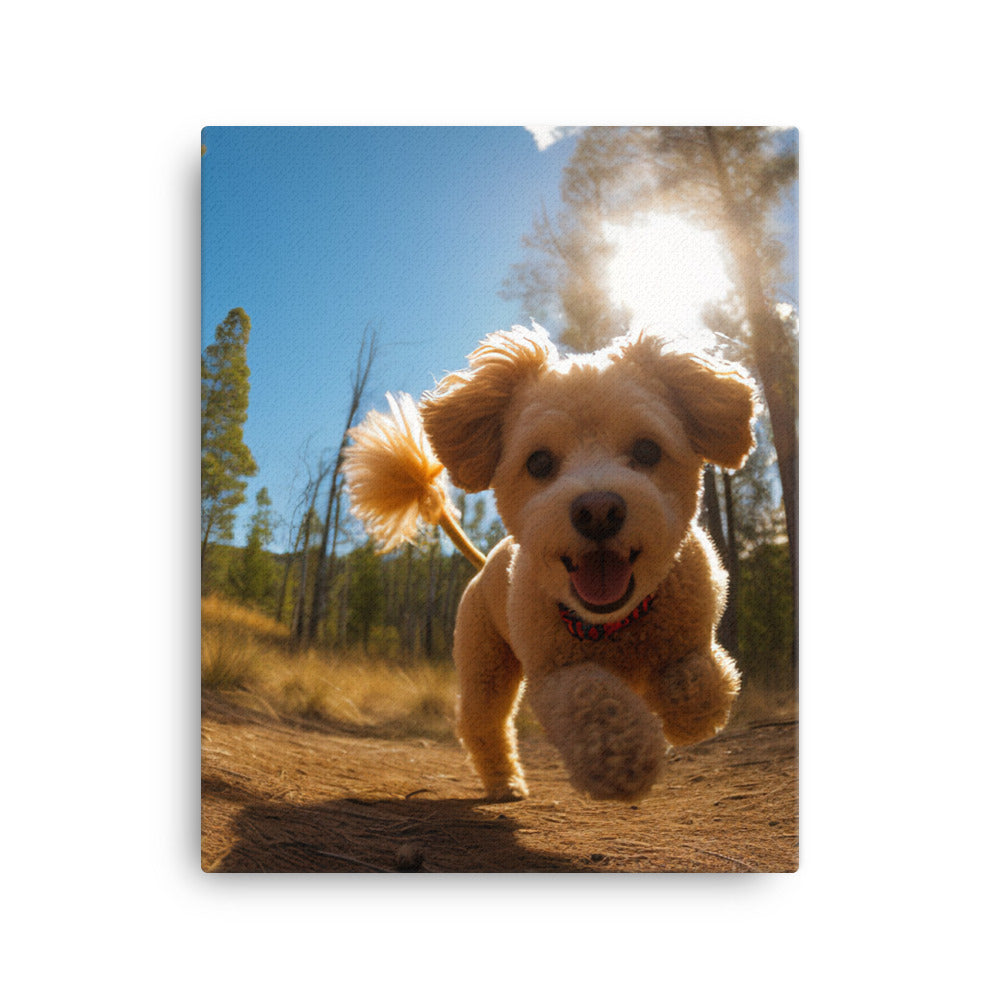 The Playful Poodle Canvas - PosterfyAI.com