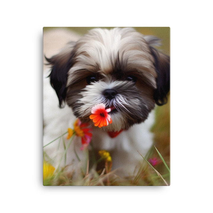 Sweet and Playful Shih Tzu Canvas - PosterfyAI.com