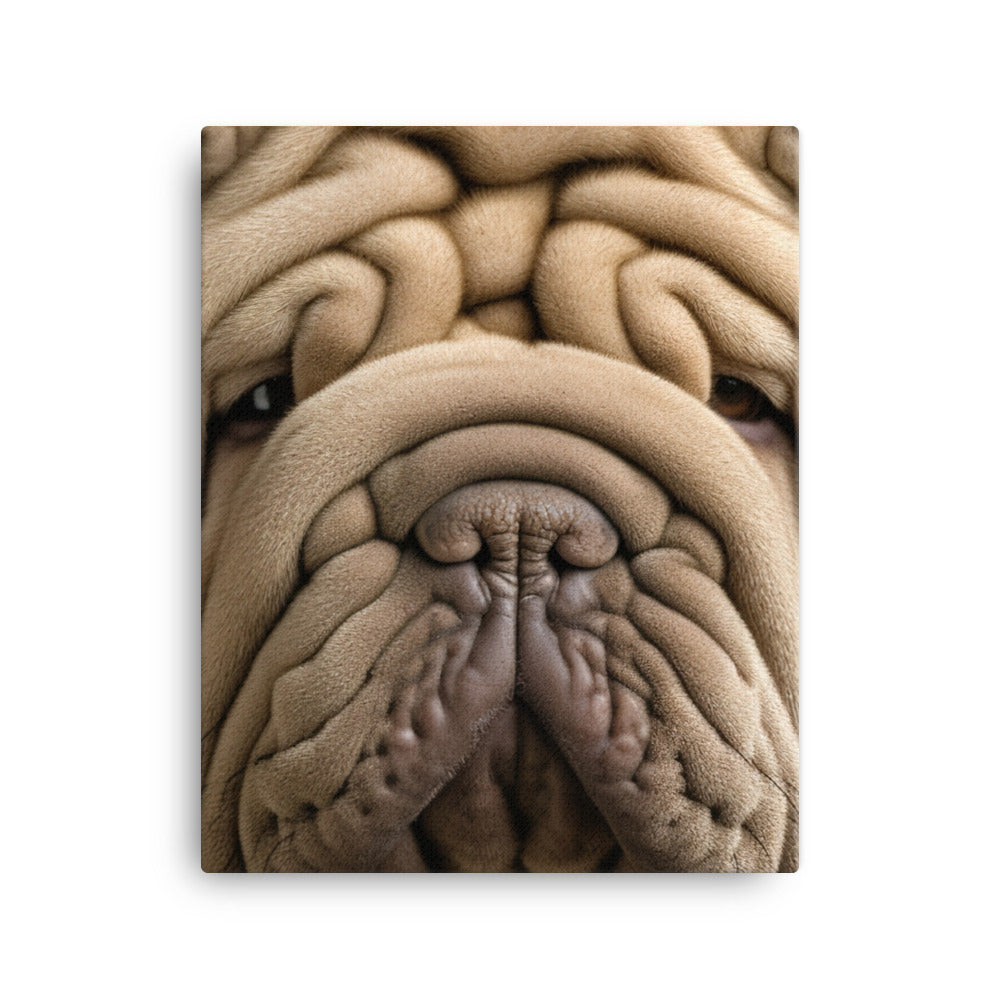 Shar Pei Portrait Canvas - PosterfyAI.com