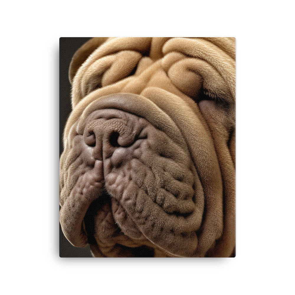 Shar Pei Portrait Canvas - PosterfyAI.com