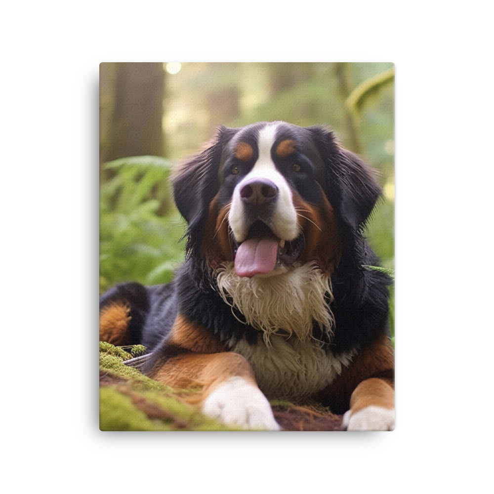 Serene Bernese Mountain Dog Canvas - PosterfyAI.com