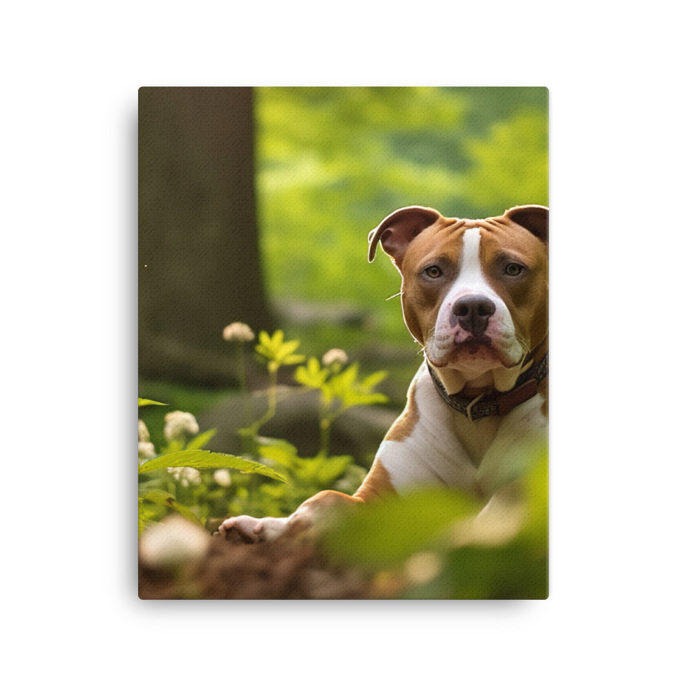 Serene American Staffordshire Terrier Canvas - PosterfyAI.com