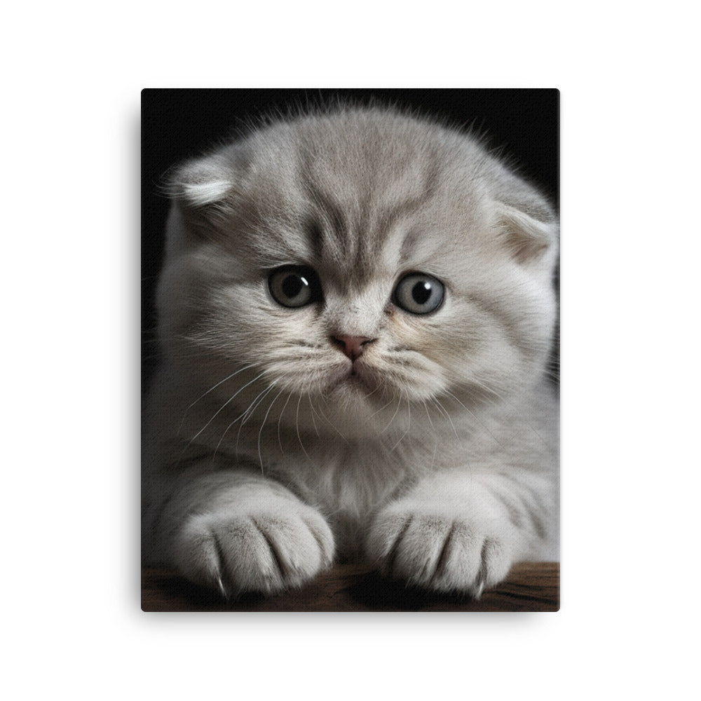 Scottish Fold Kitten Canvas - PosterfyAI.com