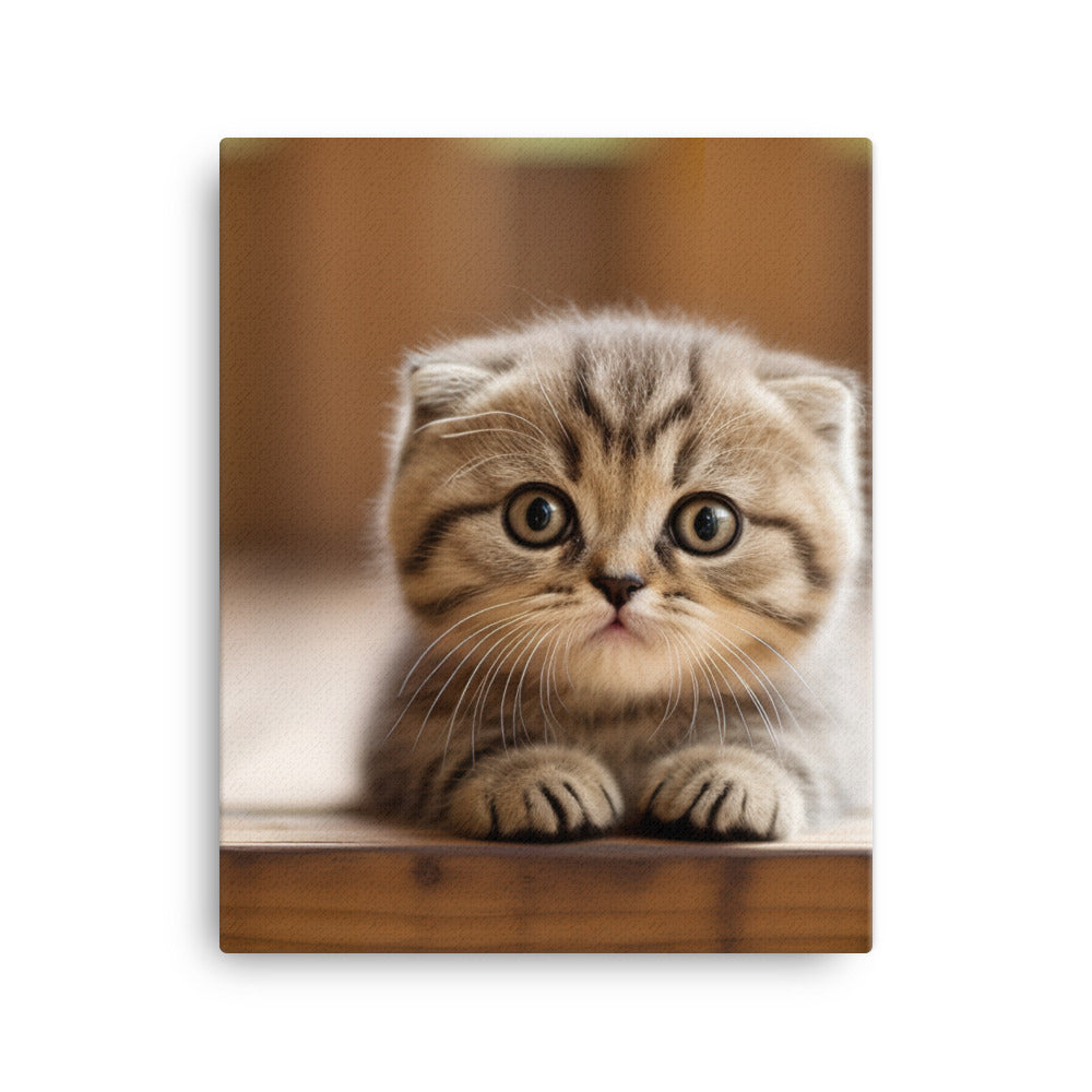 Scottish Fold Kitten Canvas - PosterfyAI.com