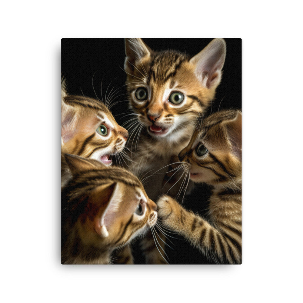 Bengal Kitten Canvas - PosterfyAI.com