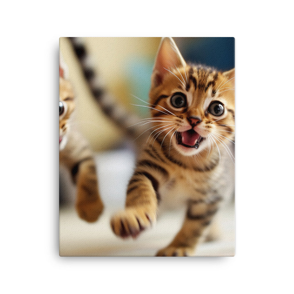 Bengal Kitten Canvas - PosterfyAI.com