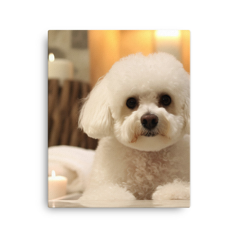 Bichon Frise in a Spa Canvas - PosterfyAI.com