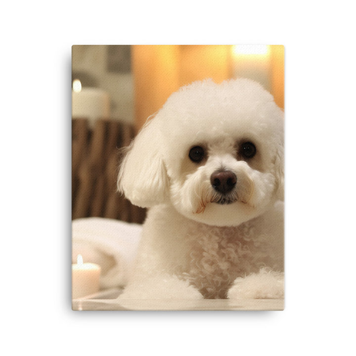 Bichon Frise in a Spa Canvas - PosterfyAI.com