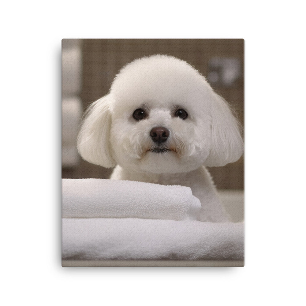 Bichon Frise in a Spa Canvas - PosterfyAI.com