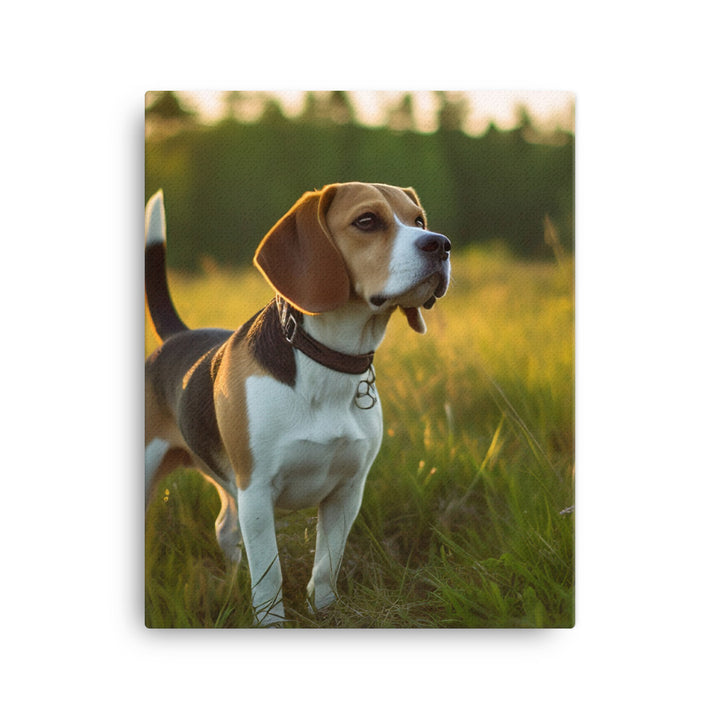 Beagle at play Canvas - PosterfyAI.com