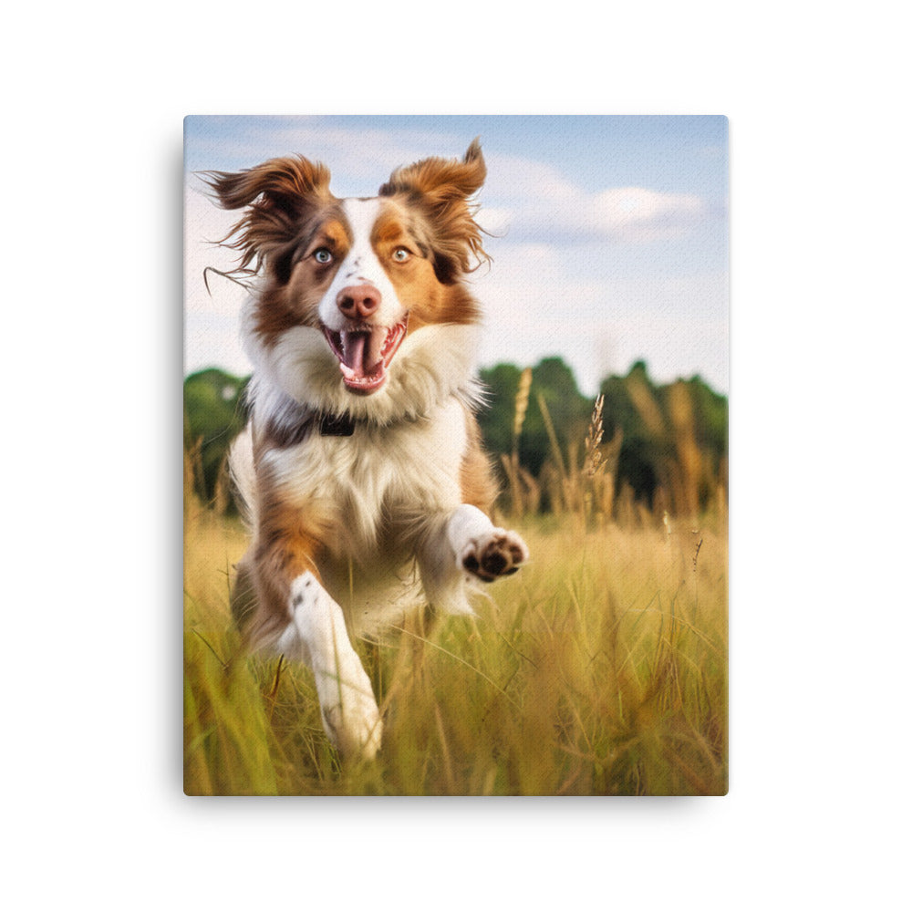 Australian Shepherd in action Canvas - PosterfyAI.com