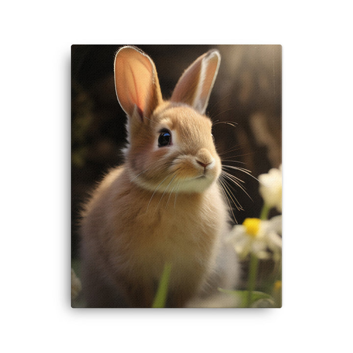 Tan Bunnys Playful Wonders Canvas - PosterfyAI.com