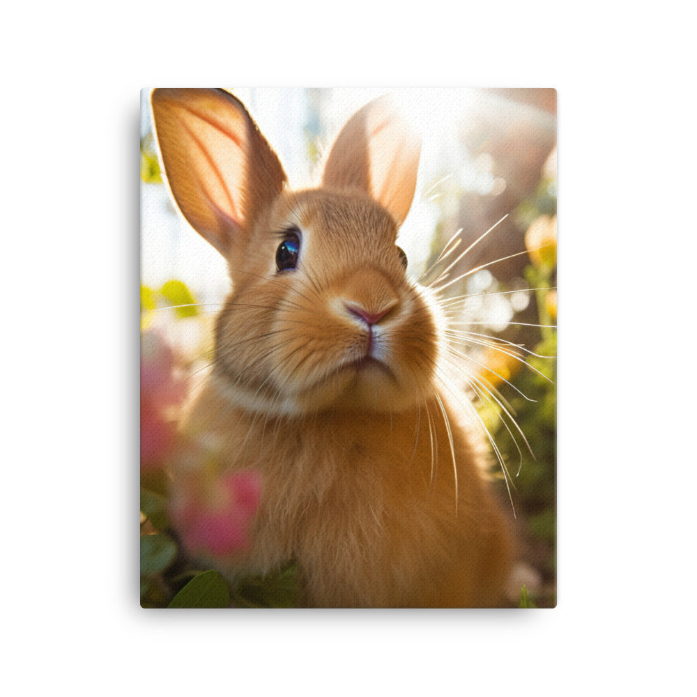 Tan Bunnys Playful Wonders Canvas - PosterfyAI.com