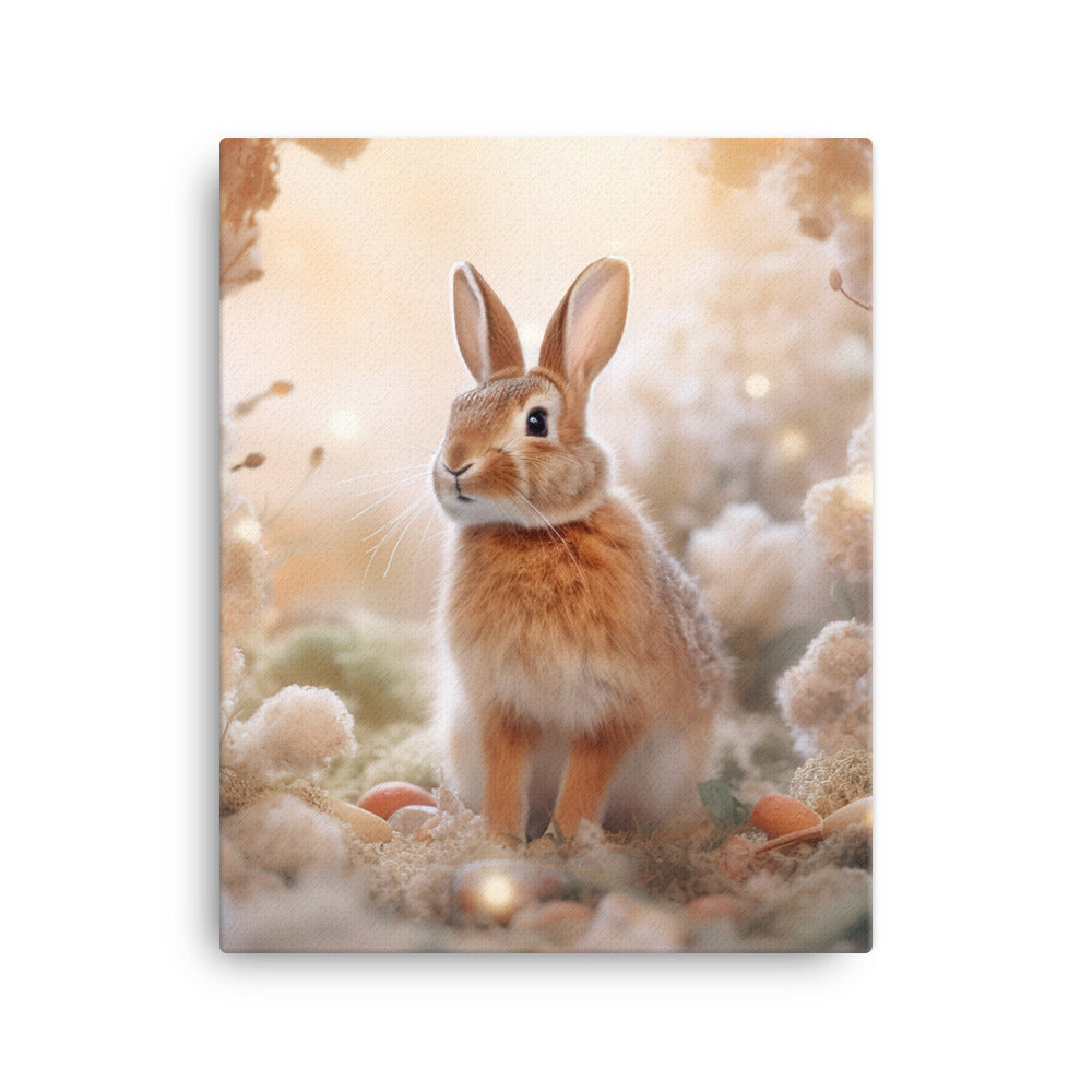Tan Bunny in a Whimsical Wonderland Canvas - PosterfyAI.com