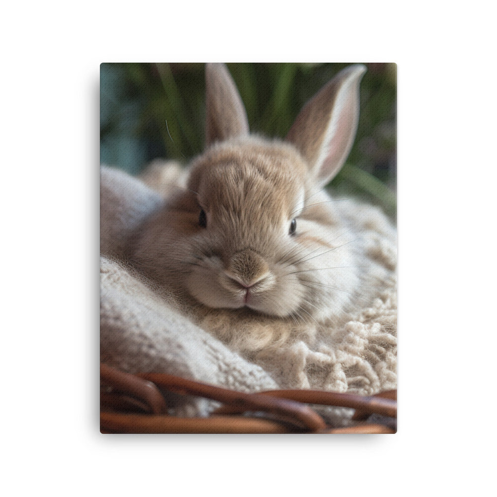 Thrianta Bunny in a Cozy Setting Canvas - PosterfyAI.com
