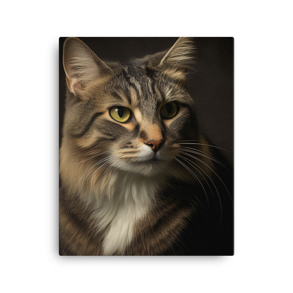 Timeless Appeal of Manx Cat Canvas - PosterfyAI.com